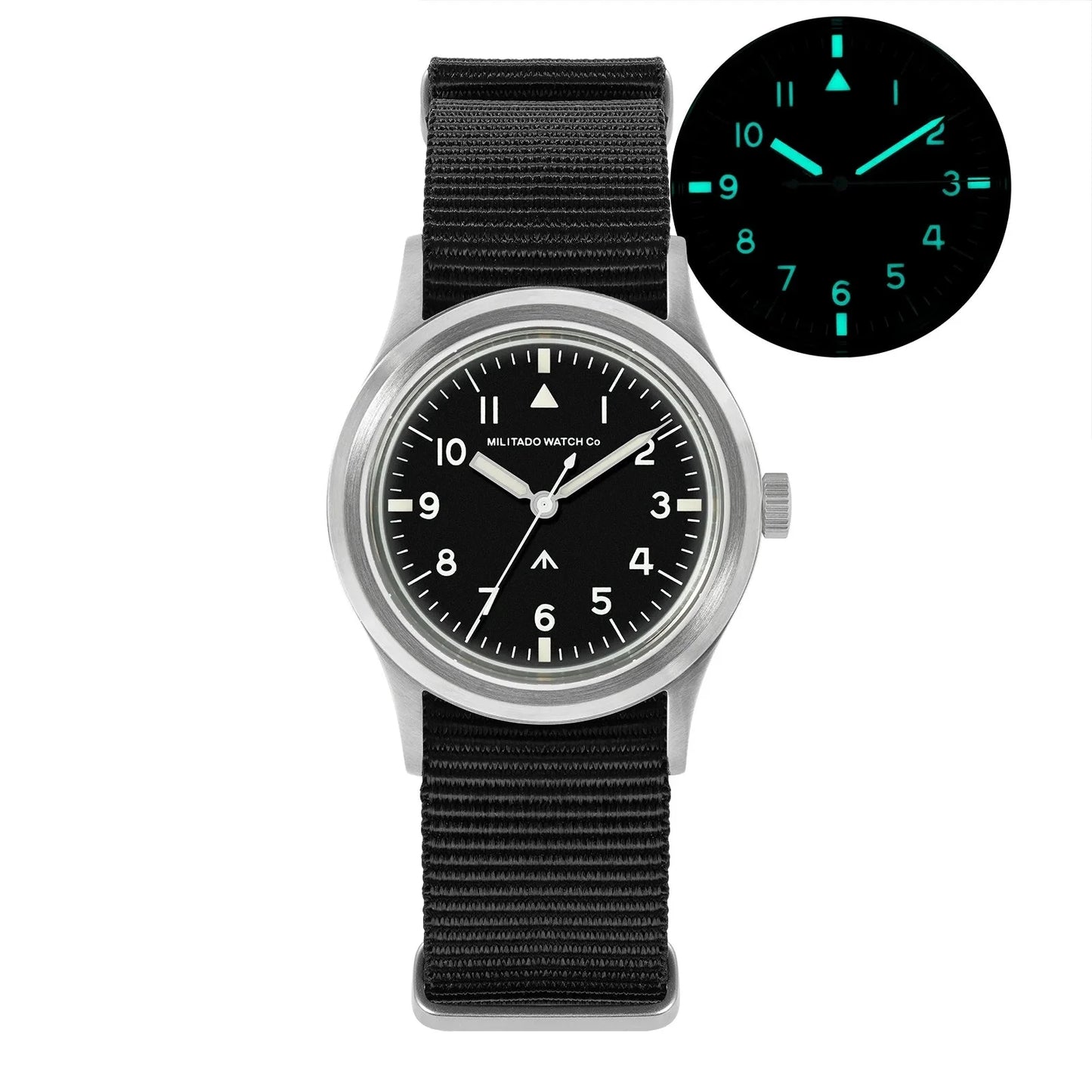36mm Field Watch Sapphire Crystal VH31 Sweep Quartz