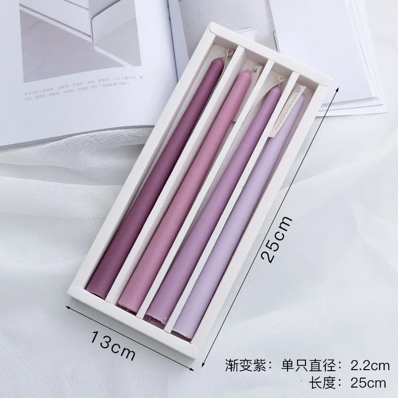 Taper Candles 4 Pack Slender Scented Smokeless Long Branch Wedding Table Decor Fall 2025 DIY Centerpieces