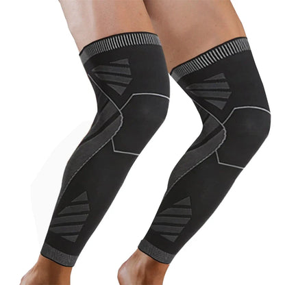 Full Leg Compression Sleeve Long Knee Support for Cycling Hiking Basketball – Pair 2026