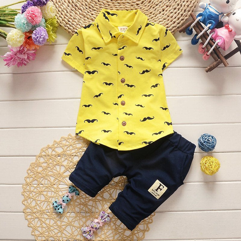 Styling option for boys printed summer shirt & shorts suit