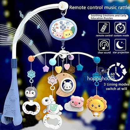 Crib Mobile Remote Music Light Newborn Sensory Toys