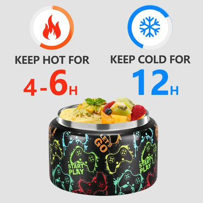 Insulated Food Jar 8 Oz Kids Stainless Steel Vacuum Thermos Back To School 2025 Leakproof BPA Free
