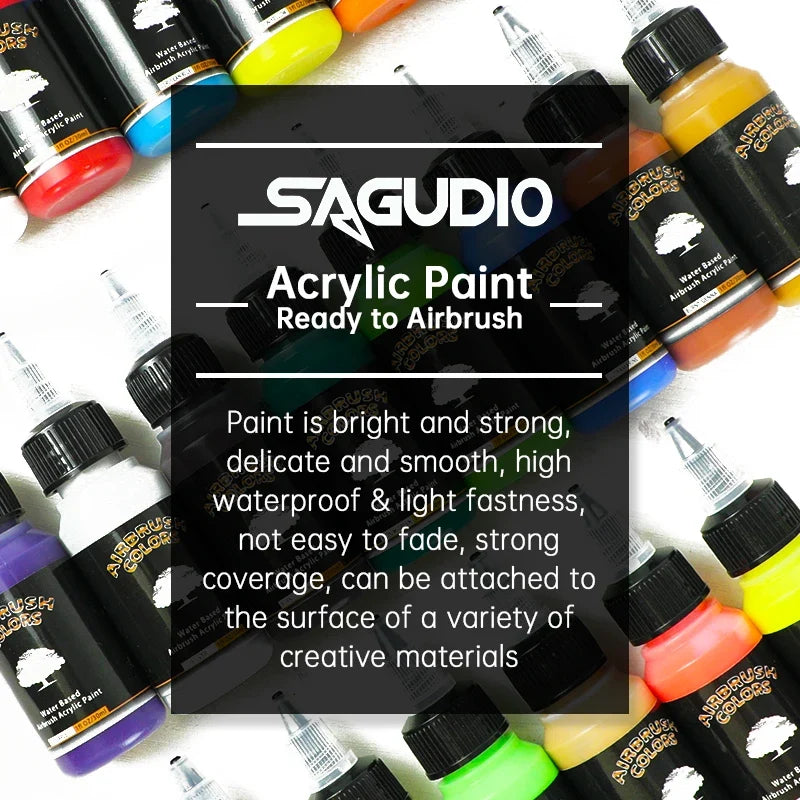 Airbrush Acrylic Paint Set - 8-Color Water Based Paints for Nail Art, Wood and Fabric DIY Crafts Spring 2026