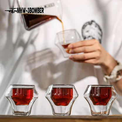 Double Wall Glass Espresso Cup Anti Scald Reusable Tea Mug Shot Glass, TikTok Viral Fall 2025 Artful Serving