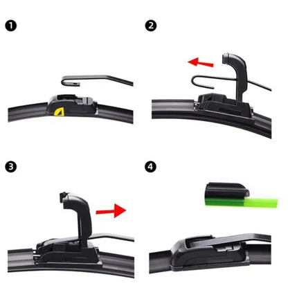 Car Windshield Wiper Blades U Type Universal Bracketless Frameless All Season 2026 Rain Ready