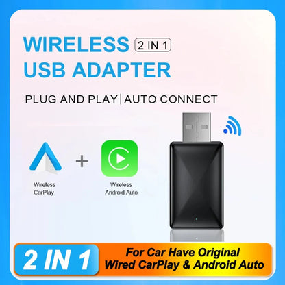 Wireless CarPlay AI Box 2in1 Android Auto Dongle Plug and Play Car Radio Upgrade 99 Percent Car Compatibility Fall 2025
