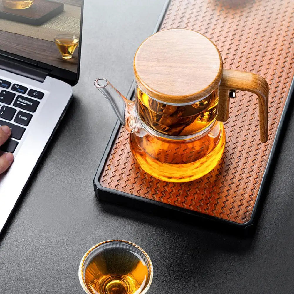 Home Magnetic Suction Floaty Cup Teapot 740ML Heat-Resistant Glass Tea Set