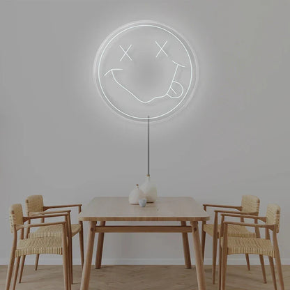 LED Neon Sign 35cm USB Powered Smile Face Wall Hanging Night Light Bedroom Decor Fall 2025 Gift