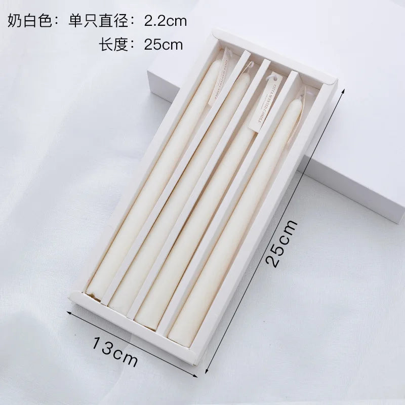Taper Candles 4 Pack Slender Scented Smokeless Long Branch Wedding Table Decor Fall 2025 DIY Centerpieces