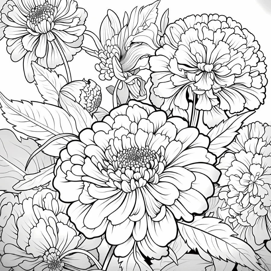 Art Coloring Book 20 Page Flower Graffiti Style Fall 2025 Trend Stress Relief Gift