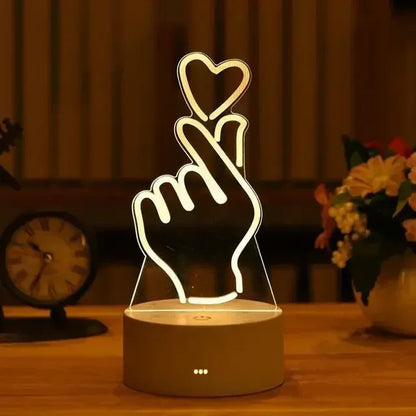3D Romantic LED Night Light Lamp - Kids Bedroom Decor, A Unique Valentine's Day Gift for Weddings