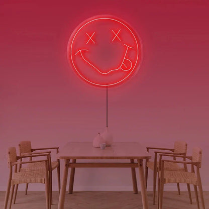 LED Neon Sign 35cm USB Powered Smile Face Wall Hanging Night Light Bedroom Decor Fall 2025 Gift