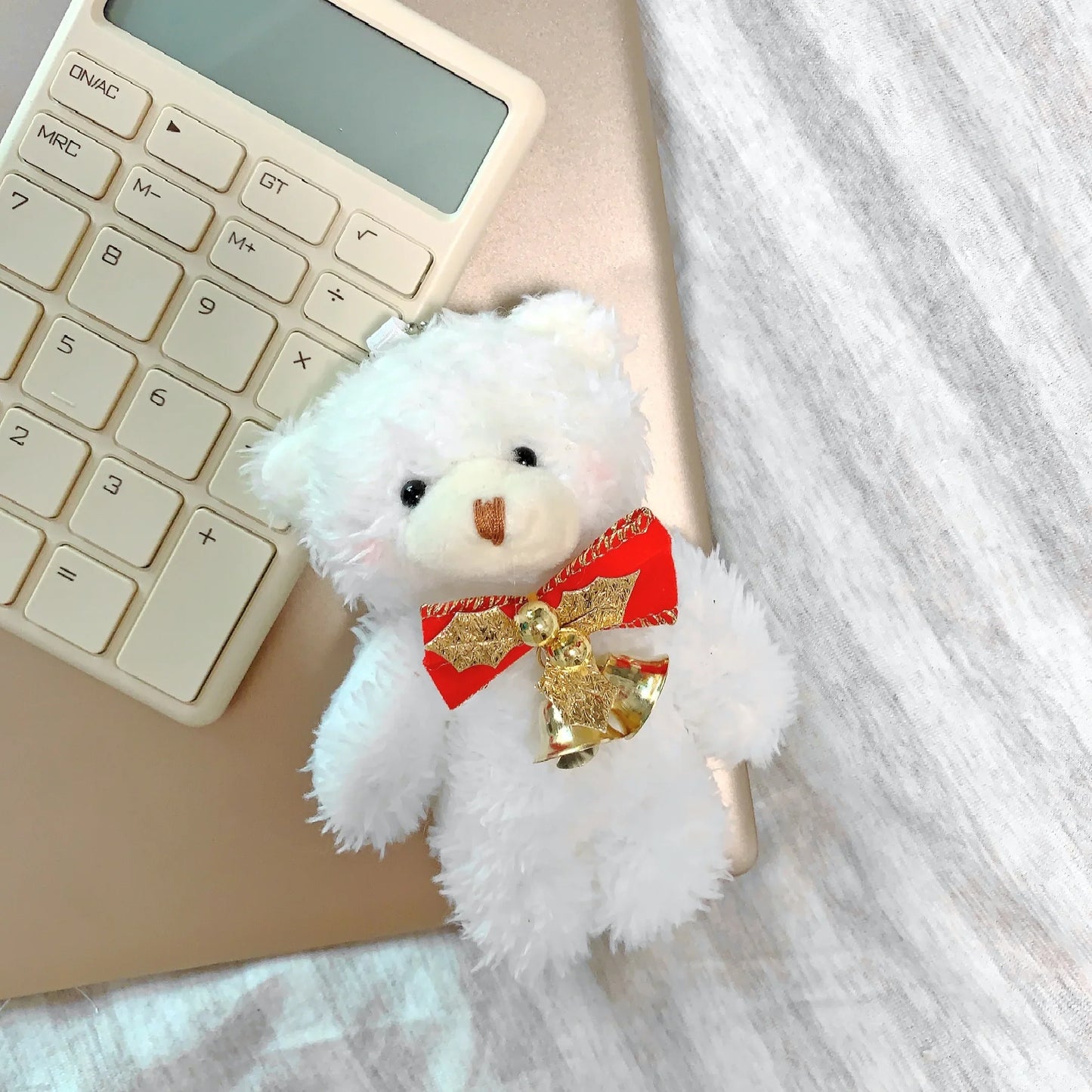 Variant image for Cute 12cm Plush Rabbit Keychain Doll - Soft Stuffed Animal Keychain Gift for Girls in Blush Pink-1
