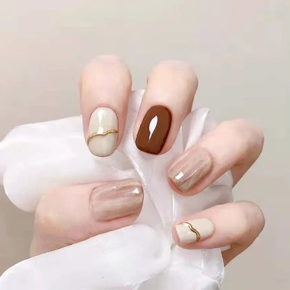 Press On Nails Short Square White Minimalist False Nail Tips Set Spring 2026 Reusable