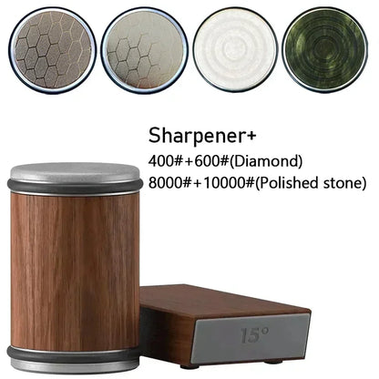 Rolling Diamond Knife Sharpener Kit with Magnetic Holder – 15° & 20° Angle Roller Kitchen Tool 2026