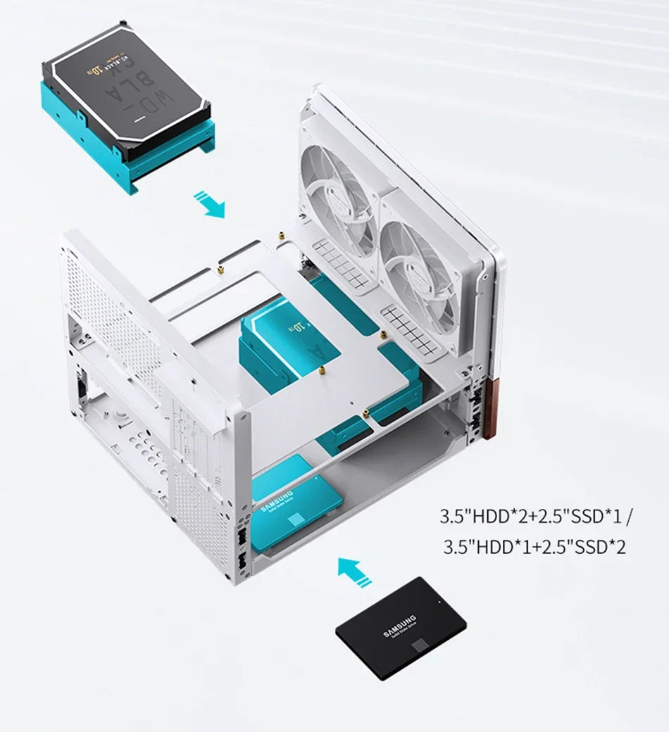 Mini ITX MicroATX PC Case Sea View Glass Compact Gaming