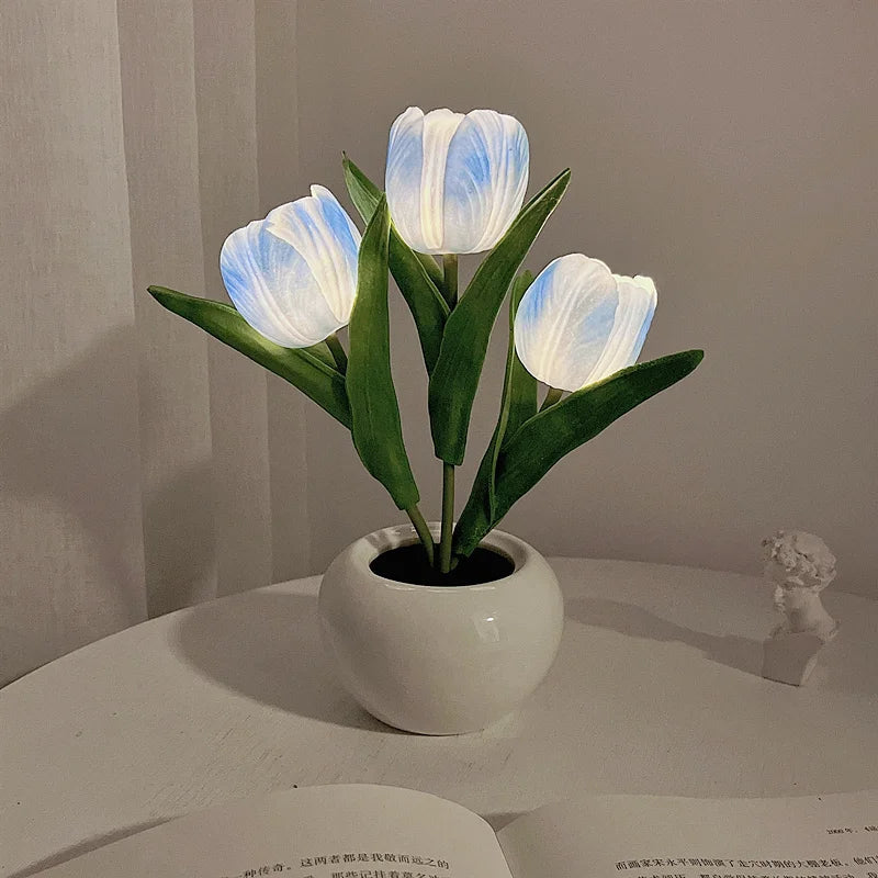 LED Night Light Tulip Table Lamp Romantic Ambient Flower Light Fall 2025 Home Decor Gift
