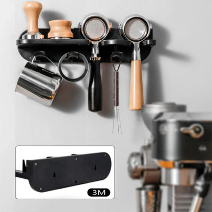 Portafilter Wall Rack Self Adhesive Espresso Holder Fits 51mm 54mm 58mm Coffee Setup Fall 2025 Space Saving Organizer