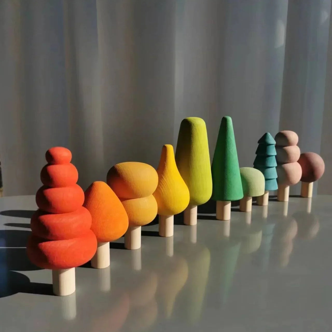 Wooden Building Blocks Pastel Nordic Stacking Play Set Fall 2025 Eco Friendly Imaginative Play Gift