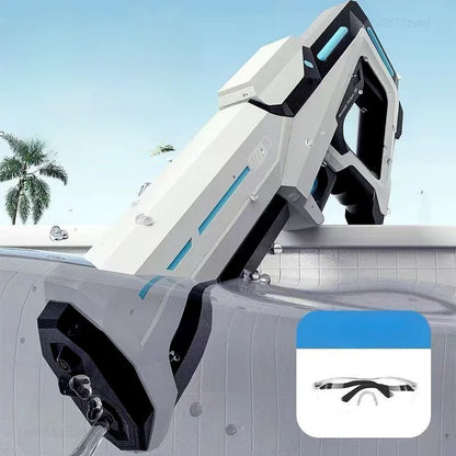 Water Blaster Wireless Dual Electric Water Gun Large Capacity 8m Range Burst Mode Summer 2025 Beach Kids Toy