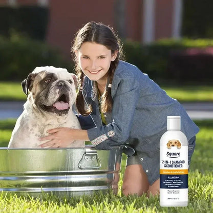 Natural 2-in-1 Puppy Shampoo & Conditioner - Moisturizing Pet Grooming Care for Sensitive Skin