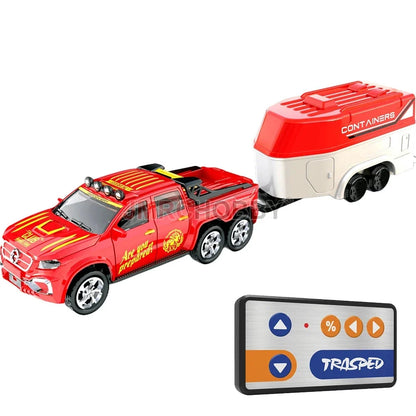 Alloy RC Car with Trailer - 2.4GHz Remote Control Mini Vehicle for Kids & Adults