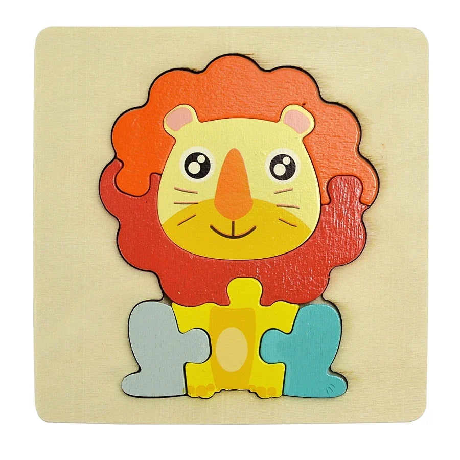 Variant image for 3D Wooden Animal and Vehicle Puzzle for Kids, Educational Montessori Toy for Cognitive Development and Fine Motor Skills-11