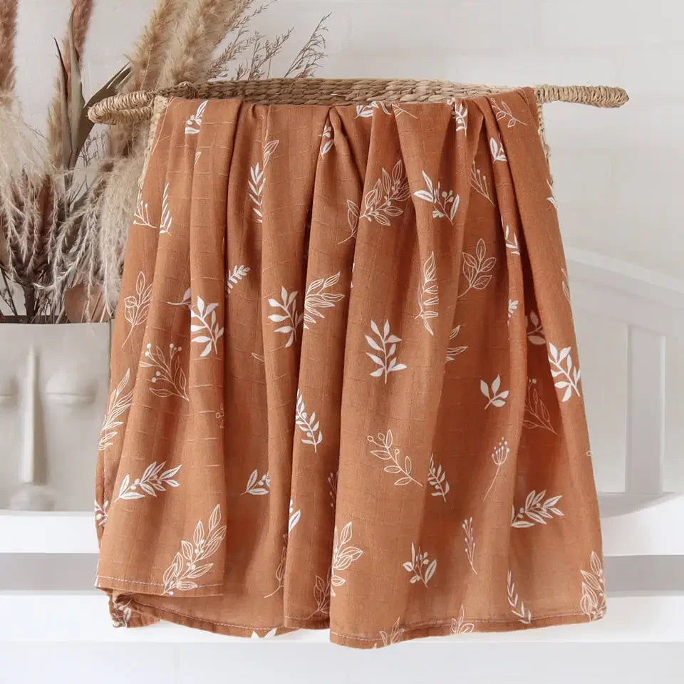 Bamboo Muslin Swaddle Blanket 120x120 Cm Floral Newborn Bedding Fall 2025 Breathable Eco Friendly Baby Gift