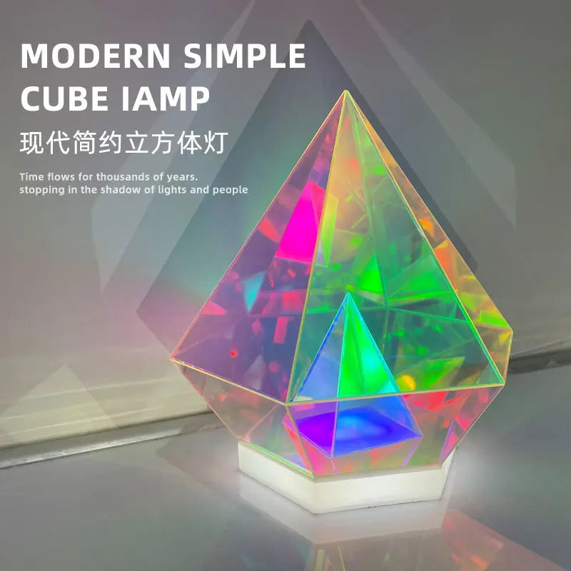 LED Night Light USB Dimmable Pyramid Lamp Ambient Bedroom Decor Fall 2025 Mood Lighting Gift
