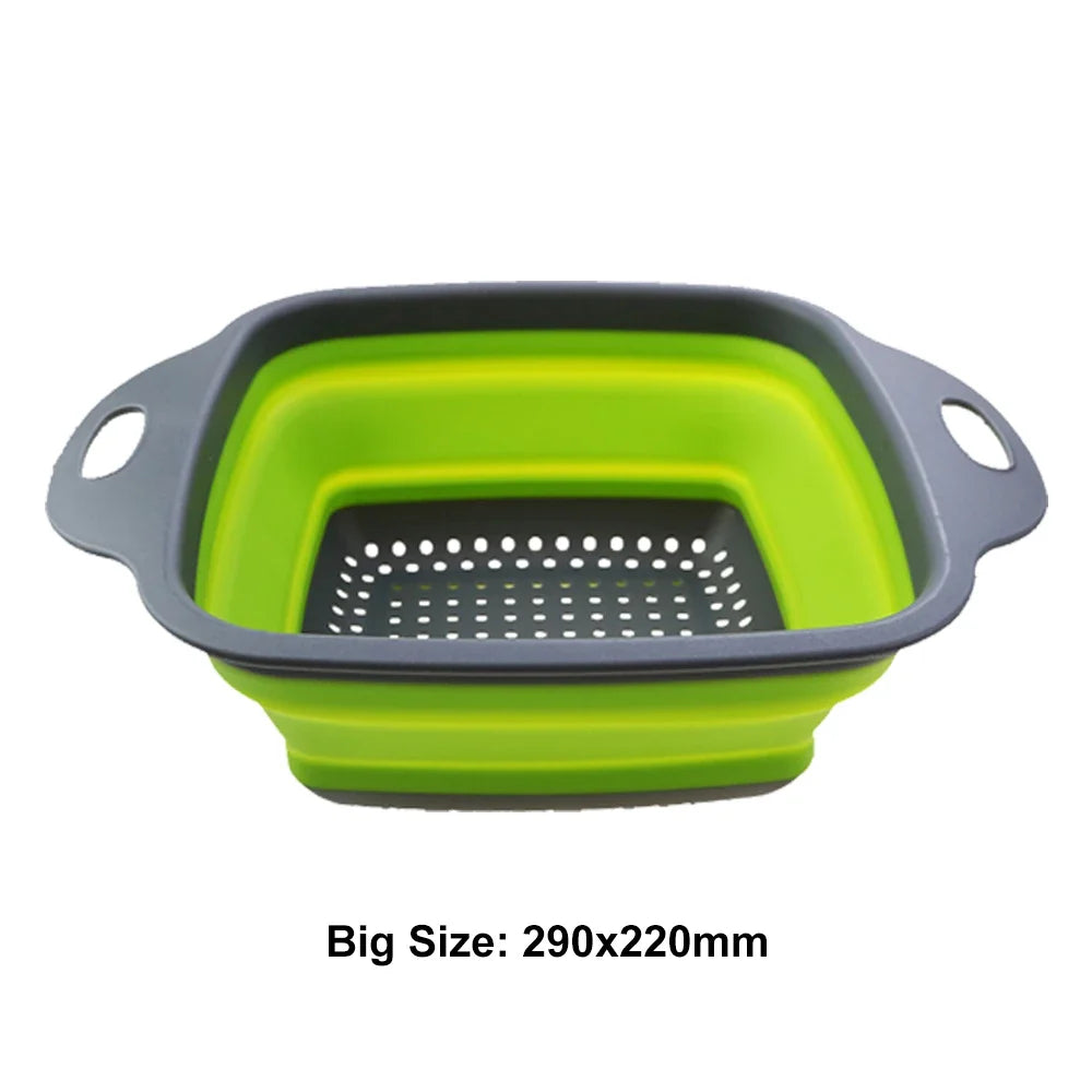 Silicone Folding Drain Basket 2-In-1 Collapsible Colander For Fruits And Vegetables Space-Saving Kitchen Tool Fall 2026