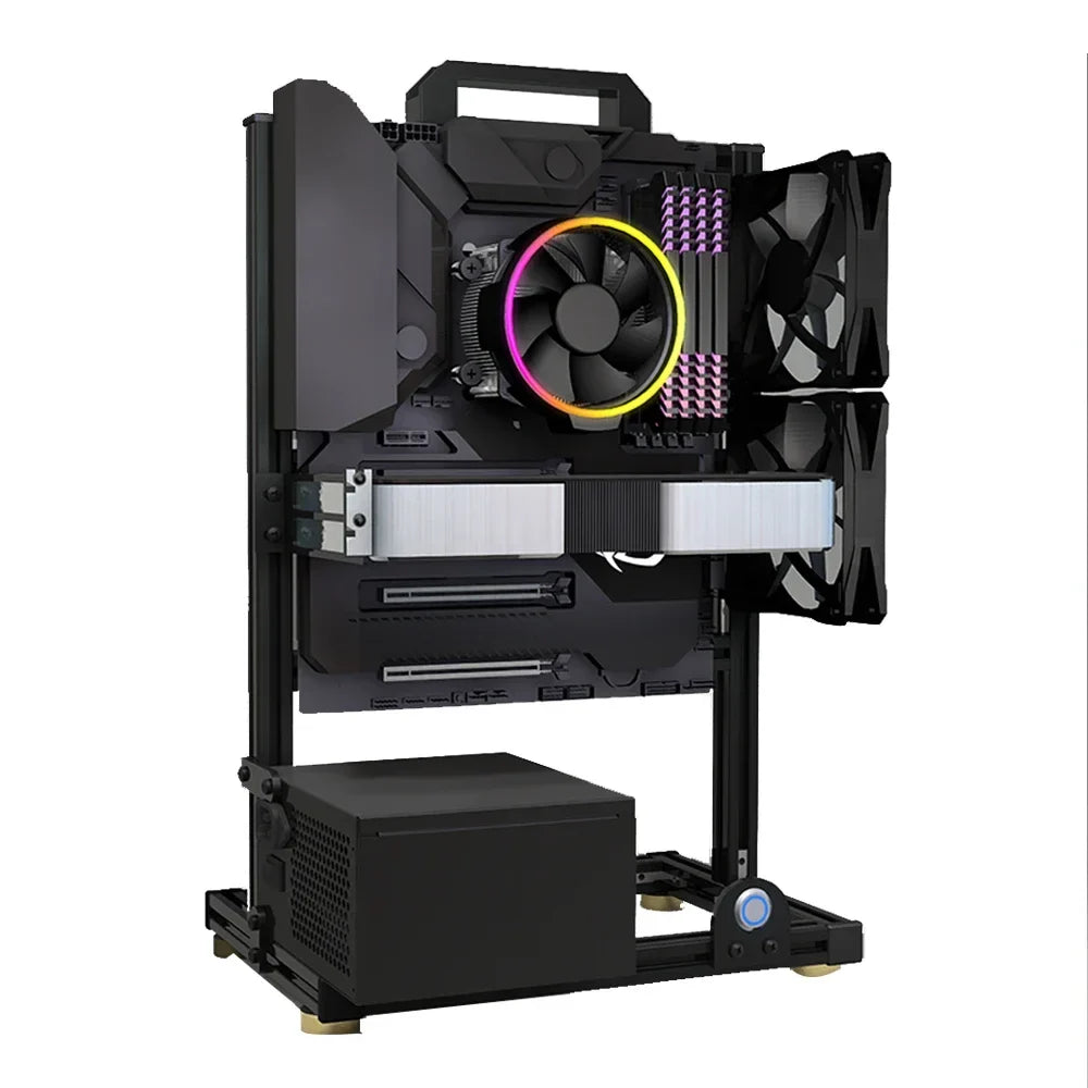 Open Frame Aluminum PC Case Rack EATX Water Cooling