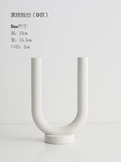 Ceramic Candle Holders Set Of 3 White Nordic Minimalist Candle Stands Fall 2025 Modern Centerpiece Gift