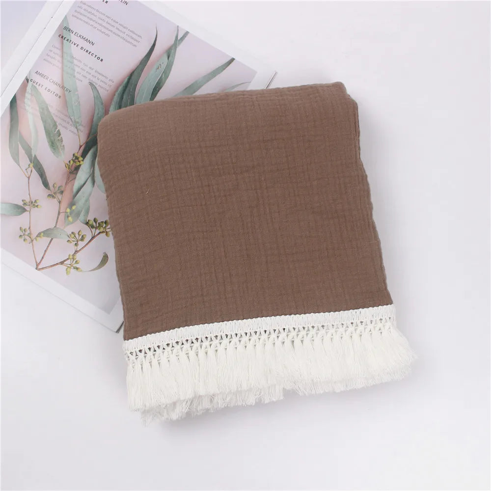 Baby Swaddle Blanket 100 Percent Cotton Muslin Newborn Floral Print Quilt Swaddle Fall 2025 Breathable Soft Gift
