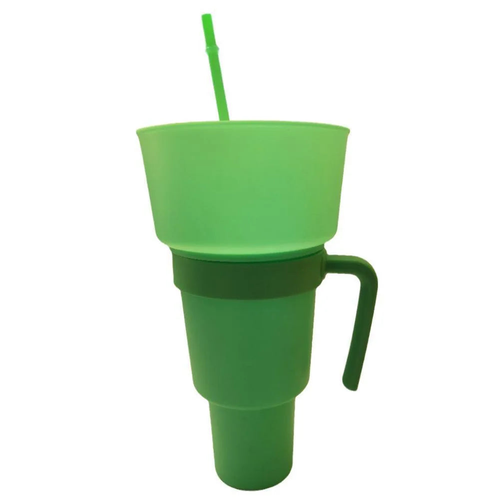 Snack Cup 2 In 1 Snack Bowl Tumbler Splash Proof Leakproof Popcorn Stadium Cup Movie Night Fall 2025
