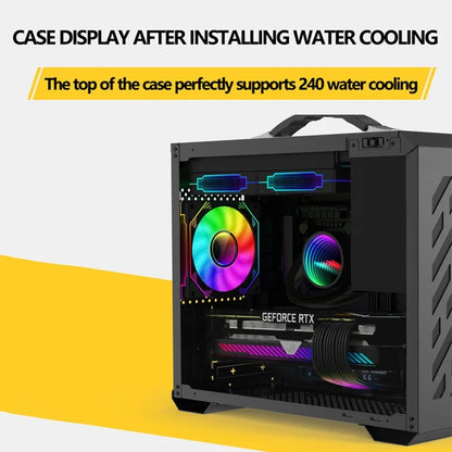 Mini ITX Case Glass Side 240mm Watercooling Portable