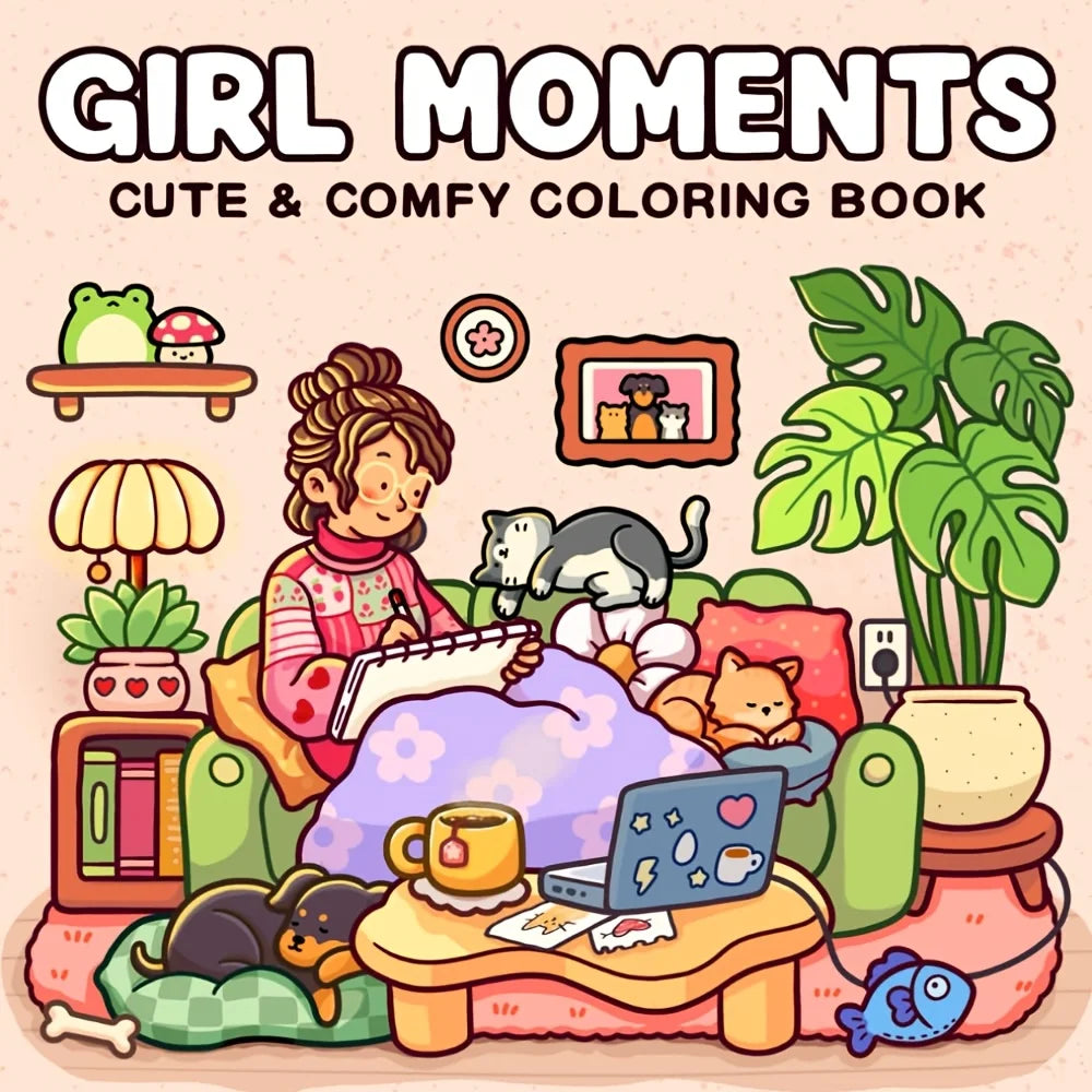 Coloring Book For Adults And Teens Cozy Warm Space Theme Fall 2025 Relaxation Gift For Solo Leisure