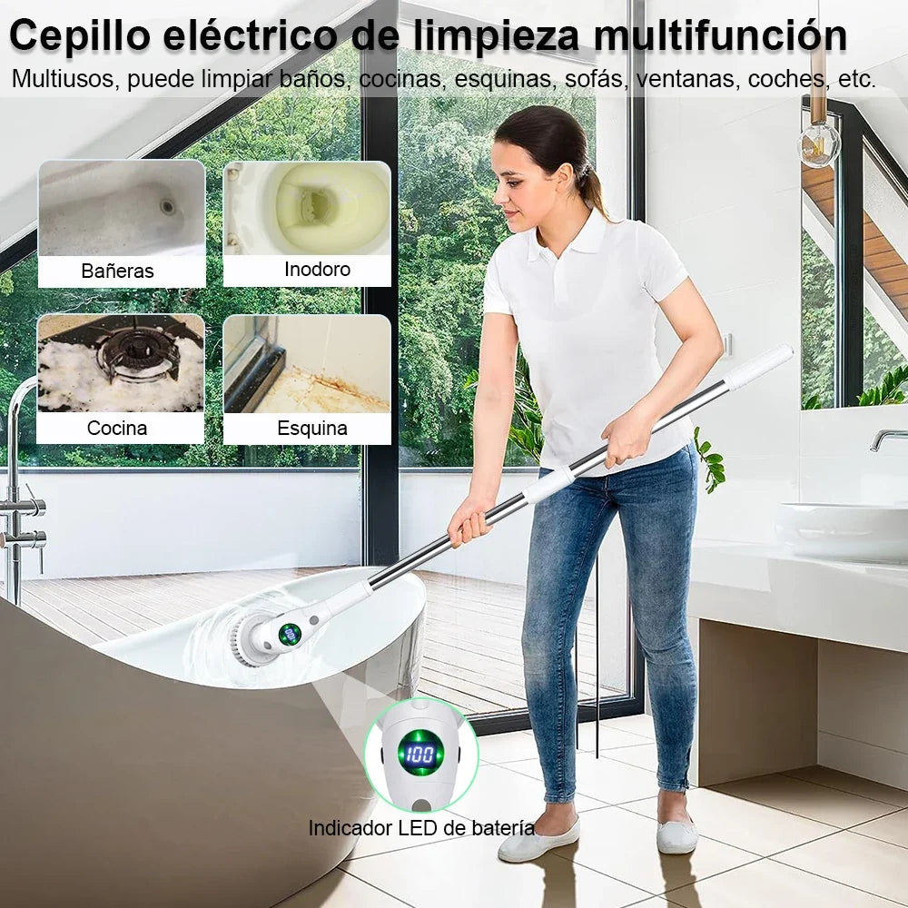 Wireless Rotatable Electric Cleaning Brush - 8 in 1 Household Cleaning Tool for Kitchen & Bathroom