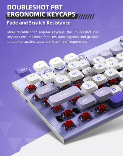 Wireless Low Profile Mechanical Keyboard 98 Keys PBT