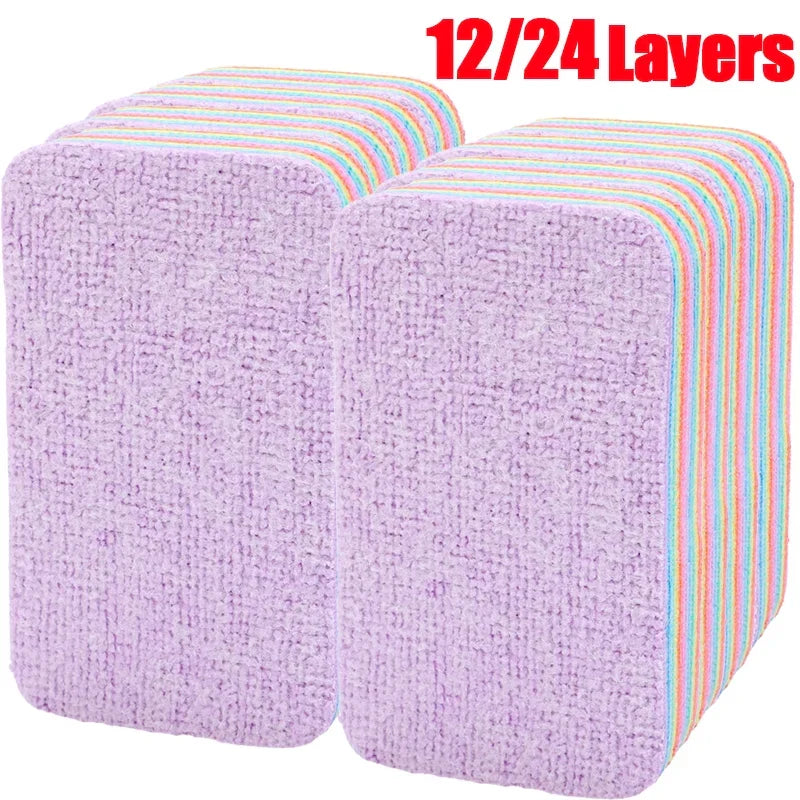 Kitchen Dishcloths 24-Pack Rainbow Tearable Absorbent Cleaning Cloths Thick Scouring Pads Eco Friendly Fall 2025