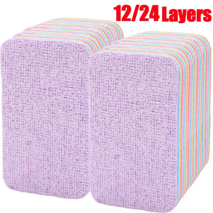 Kitchen Dishcloths 24-Pack Rainbow Tearable Absorbent Cleaning Cloths Thick Scouring Pads Eco Friendly Fall 2025