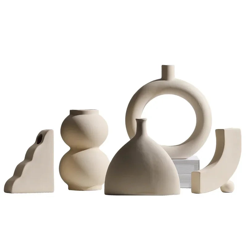Ceramic Vase Embryo Sculptural Tabletop Vase Nordic Minimalist Home Decor Fall 2025 Ideal For Dry Flower Display