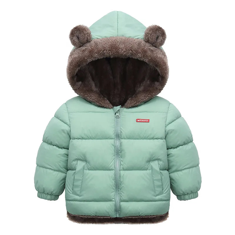 Additional gallery view 27 of kids thick padded fleece winter coat