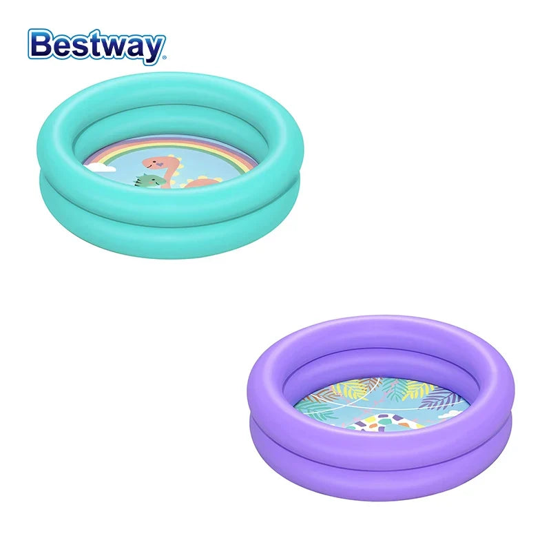 Inflatable Backyard Swimming Pool for Kids, 8ft Portable Summer Play Pool with Durable PVC and Bright Colors