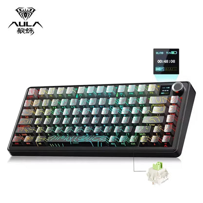 Gaming Mechanical Keyboard 75% Hot Swap RGB TFT Wireless