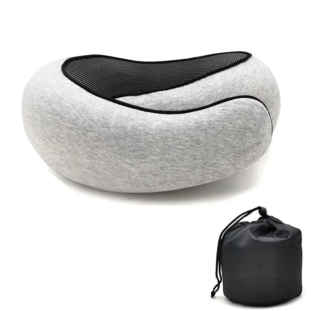Memory Foam Travel Neck Pillow U Shaped Snail Style Portable Ergonomic Support For Summer Travel 2026 Cotton Cover