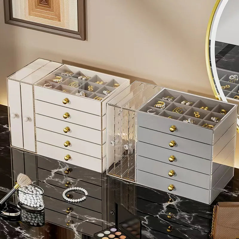 Jewelry Organizer 7-Layer Transparent Drawer Box High Capacity Storage Earrings Necklaces Rings Case Holiday Gifts 2026