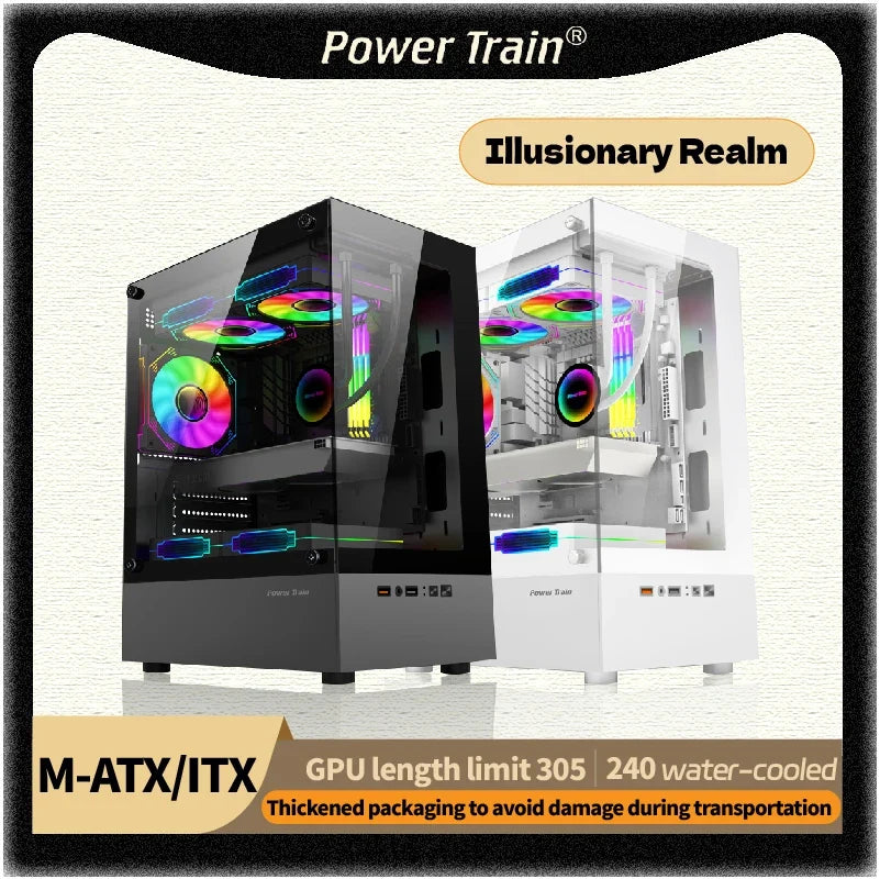 Mini ITX PC Case 240mm Water Cooling MicroATX Chassis