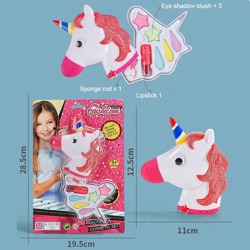 Princess Makeup Toy Set for Kids - Pretend Play Cosmetics with Lipstick & Eyeshadow for Parties