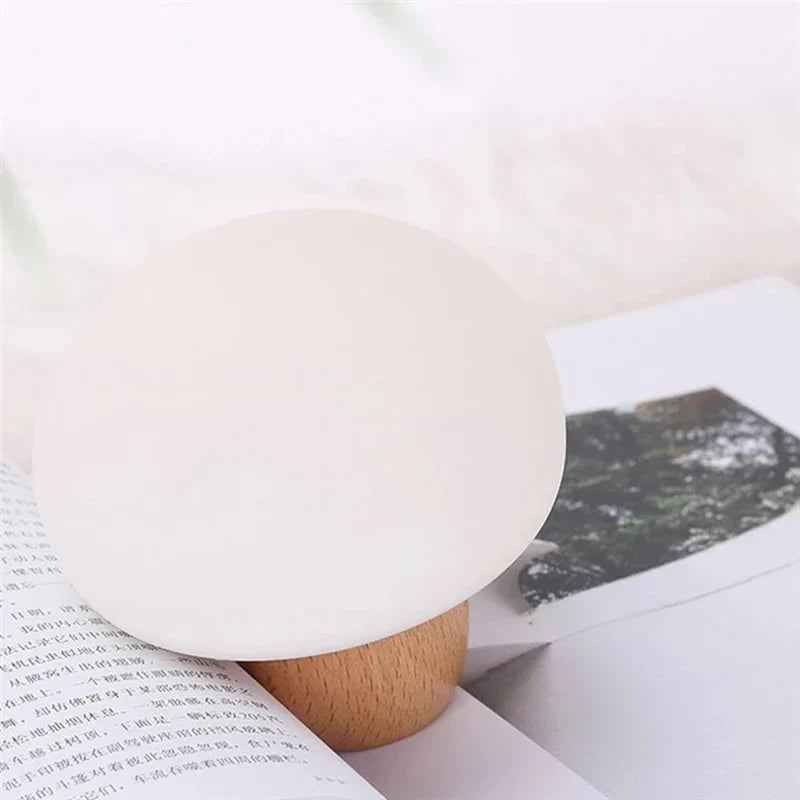 Night Light Silicone Mushroom Lamp Touch Control Wooden Base Back To School 2025 Cozy Kids Gift Timer