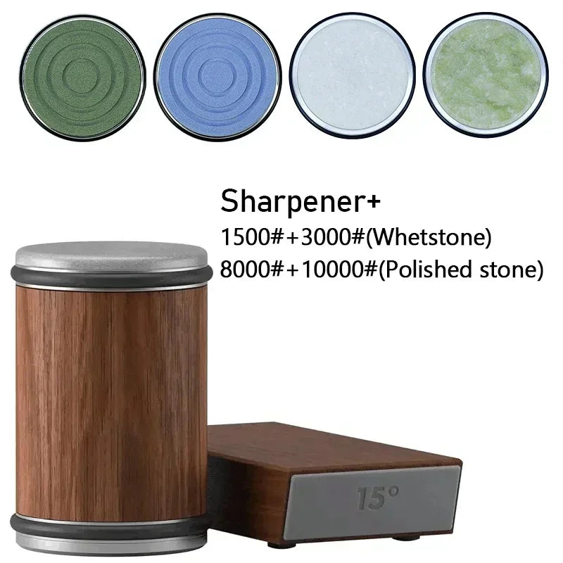 Rolling Diamond Knife Sharpener Kit with Magnetic Holder – 15° & 20° Angle Roller Kitchen Tool 2026